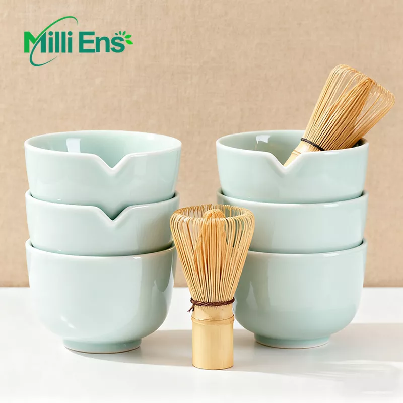 Custom Matcha Tea Set 6Pcs Japanese Matcha Chawan Chasen Ceremony Essential Matcha Kit with Wooden Gift Box